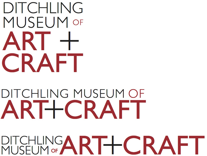 Not quite resolved logo from the presentation on 20 November 2012.&nbsp;Part of the whole HLF-funded project was a curatorial refocussing of the museum and this resulted in a new name. The proposed namestyle foregrounds that shift. The + is used instead of &lsquo;and&rsquo; or &lsquo;&amp;&rsquo; to reflect the centrality of the catholic guild in all this art &amp; craft.&nbsp;At this point the position, size and colour of &lsquo;of&rsquo; was unresolved, as were other spatial niceties.