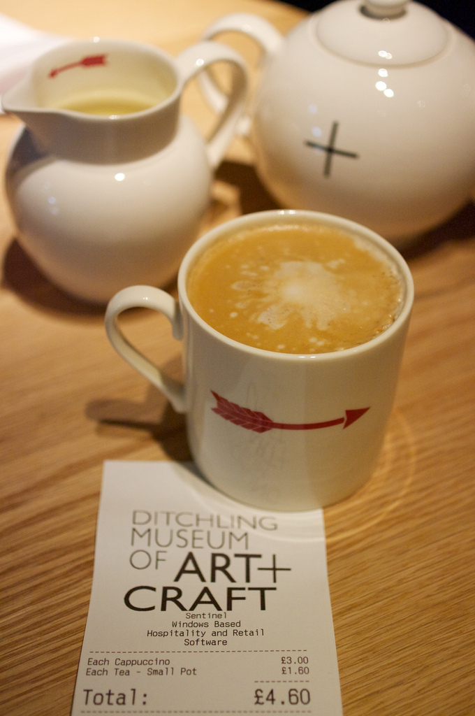 First drinks in the café, the logo looks good on the till roll I think.