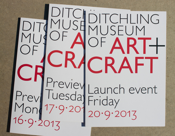 Cards to announce the opening and initial print work for the museum.