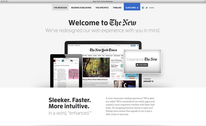 NYTimes.com Redesign Announcement 1