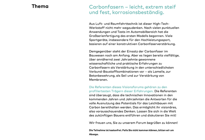 Bauen mit Carbon (Building with Carbon) Conference 2