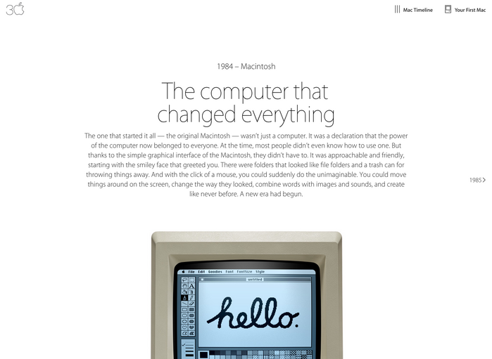 Thirty Years of Mac website 6