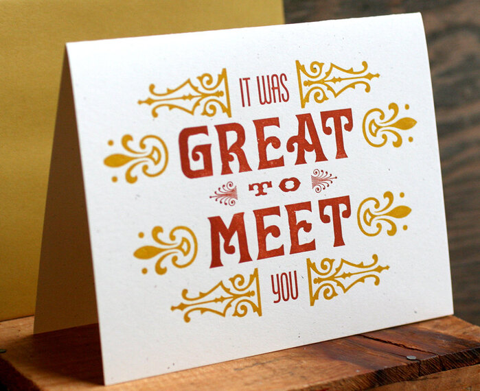 “Great To Meet You” letterpress card 4