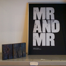 “Mr and Mr” letterpress print