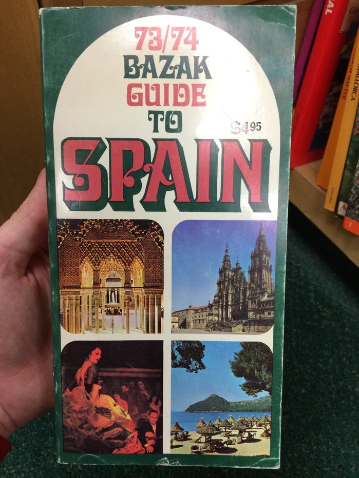 ’73/’74 Bazak Guide to Spain book cover