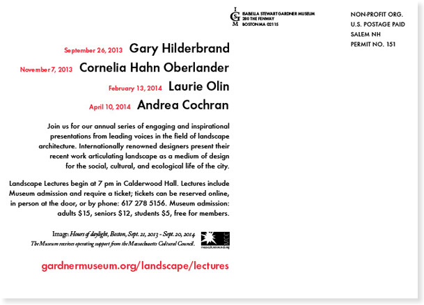 Gardner Museum Landscape Lectures 2