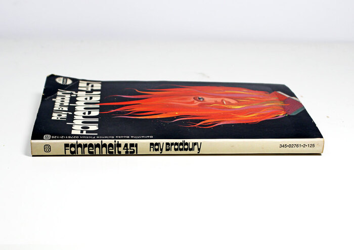 Fahrenheit 451 book cover, 1972 Ballantine Books edition 4