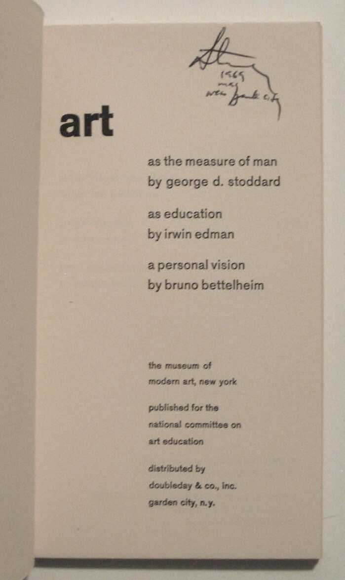 art: as the measure of man / as education / a personal vision 2