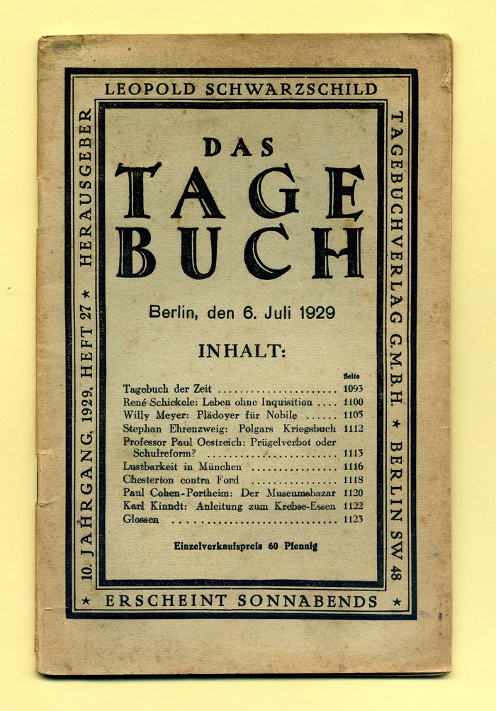Das Tage-Buch by Leopold Schwarzschild (ed.)