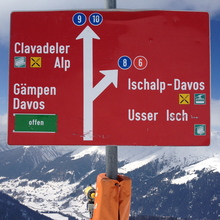 Ski signs at Jakobshorn, Davos