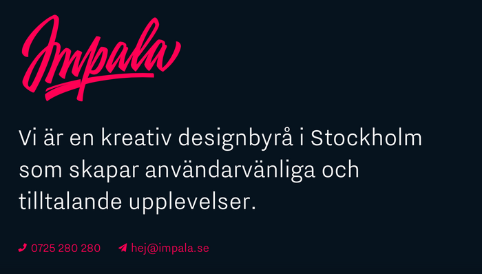 Impala Designbyrå website 2