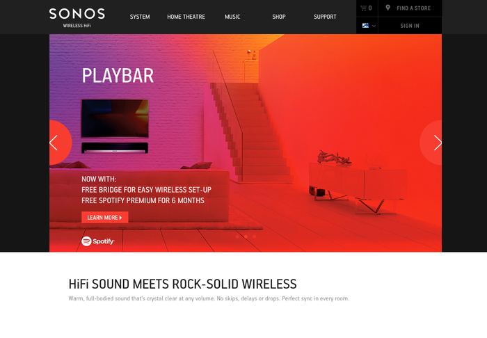 Sonos website 1