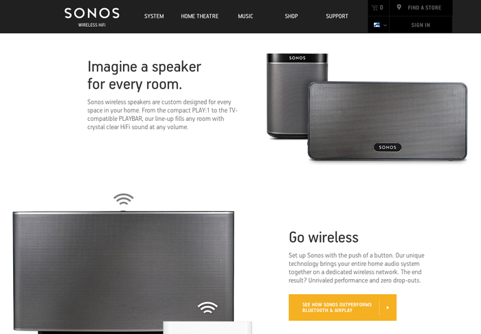 Sonos website 3