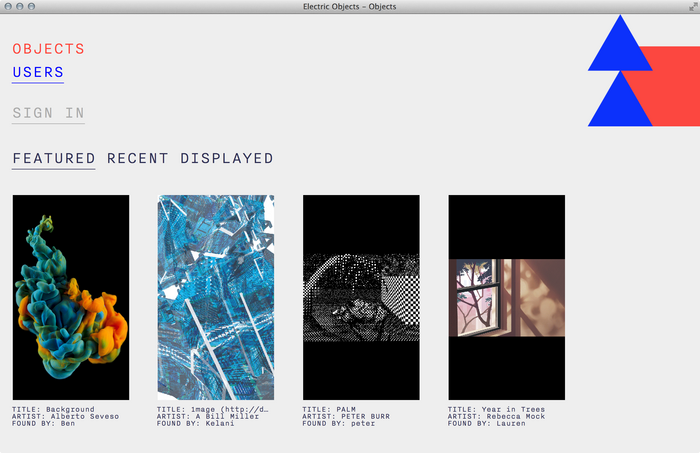 Electric Objects website 1