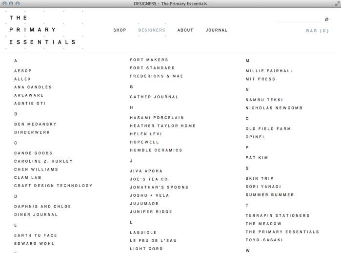The Primary Essentials store and website 2