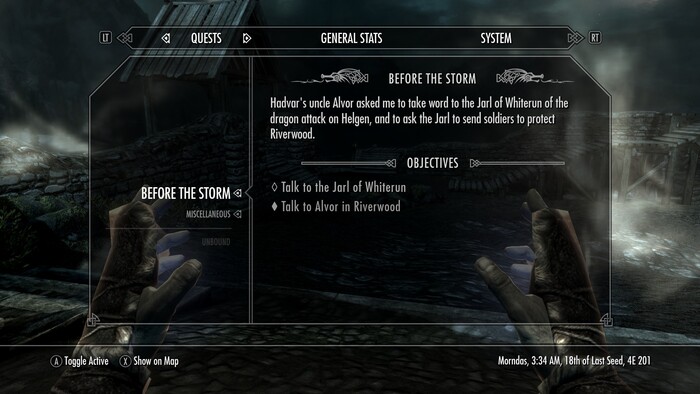 Quest Journal screen