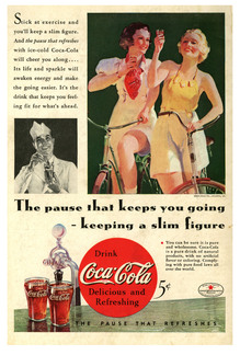 “The pause that keeps you going – keeping a slim figure” Coca-Cola ad