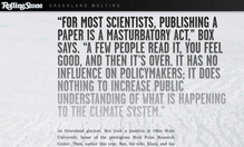 “Greenland Melting”, <cite>Rolling Stone</cite> feature website