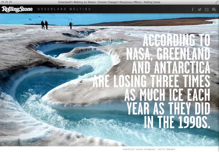 “Greenland Melting”, Rolling Stone feature website 3