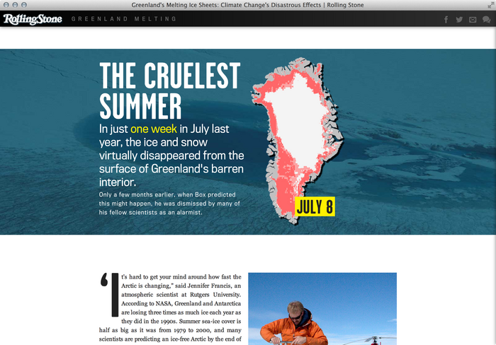 “Greenland Melting”, Rolling Stone feature website 4