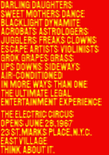 The Electric Circus posters, flyers, ads