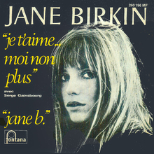 Jane Birkin &amp; Serge Gainsbourg – “Je t’aime… moi non plus” / “Jane B.” single cover