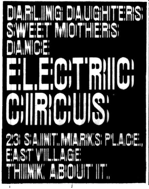 The Electric Circus posters, flyers, ads 2