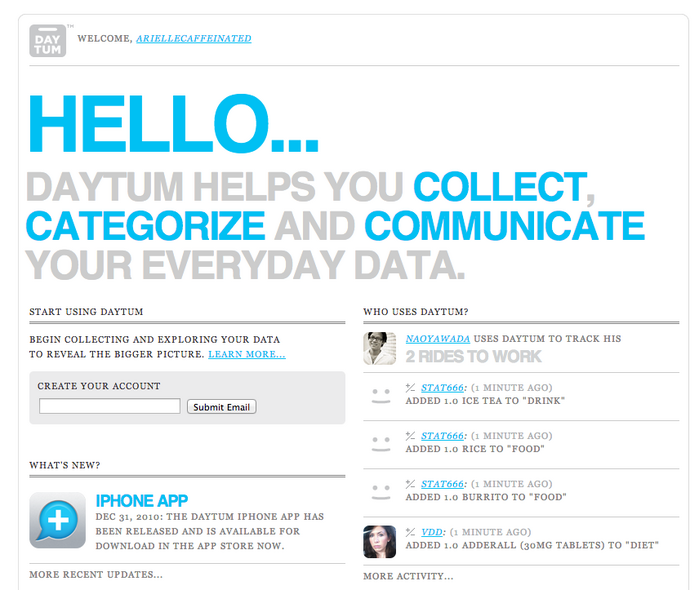 Daytum website and app 2