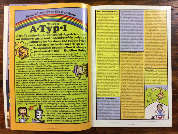 Somewhere, Over the Rainbow, There’s ATypI, an article from by Allan Haley.
