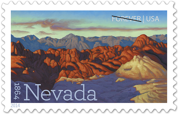 Nevada Statehood postage stamps