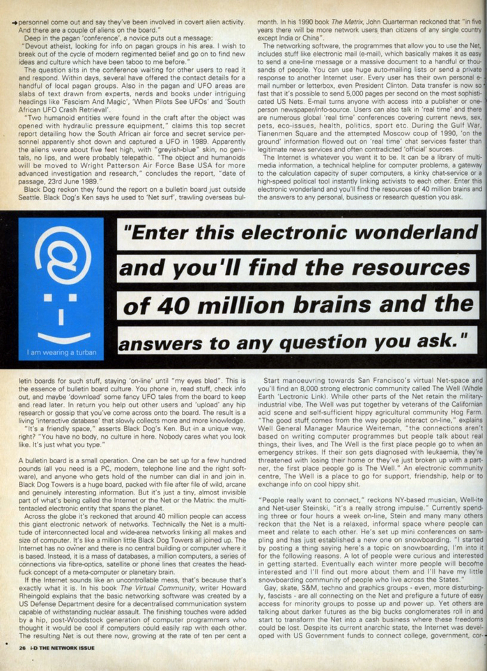“News From The Net” in i-D Magazine’s Network Issue 1