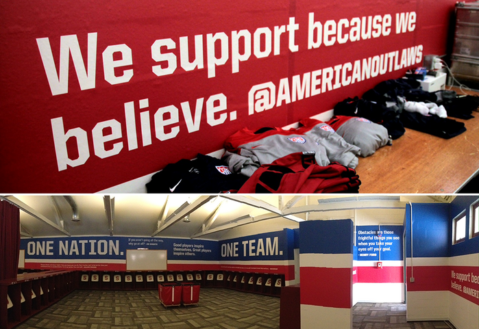 United in the locker room. I haven’t been able to find an image online, but ESPN’s documentary about the team has shown that United is even being used for player names on the lockers. My typeface could be one of the last things that the team sees before heading to the pitch!