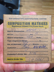 Monotype composition matrices