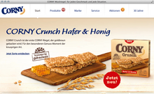 <cite>Corny</cite> granola bars website