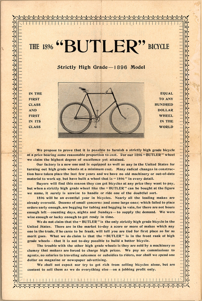 The 1896 Butler Bicycle 1