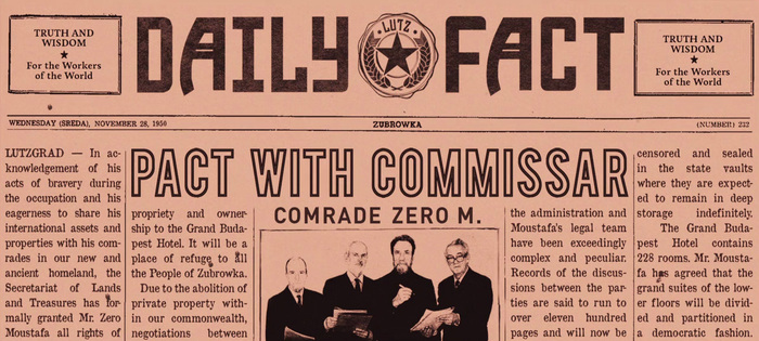 The Daily Fact,&nbsp;using a modified Russian.&nbsp;Headlines using an outlined Bebas&nbsp;and DIN.