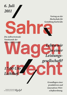 Sahra Wagenknecht lecture poster