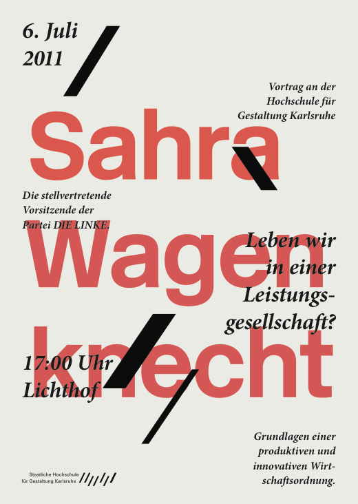 Sahra Wagenknecht lecture poster