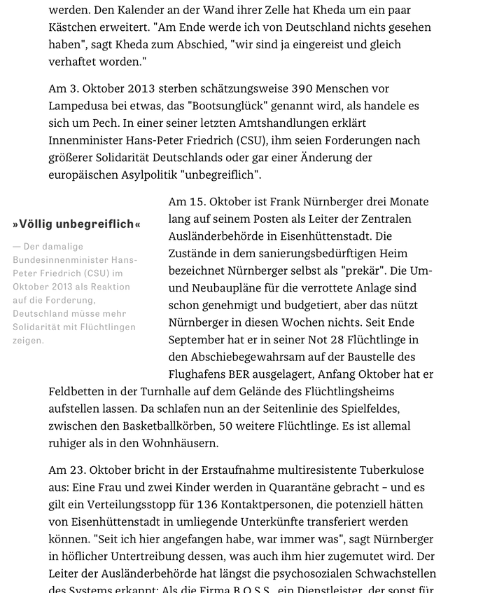 Longform text in Franziska with floating blockquote in Tablet Gothic