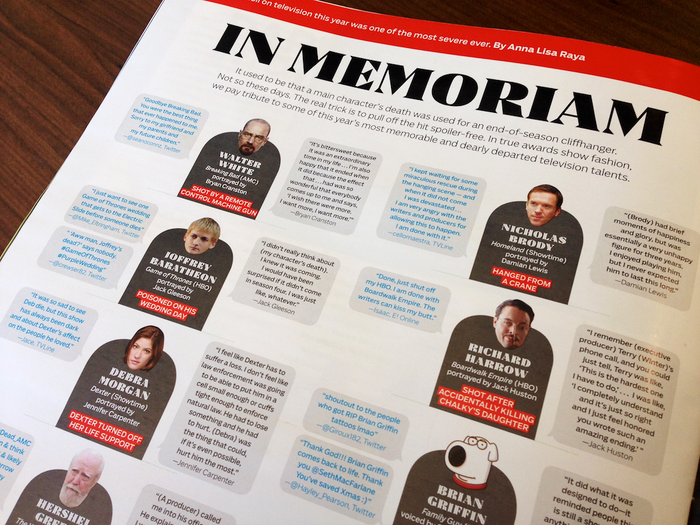 AwardsLine, Emmy 2014, Issues 1–3 5