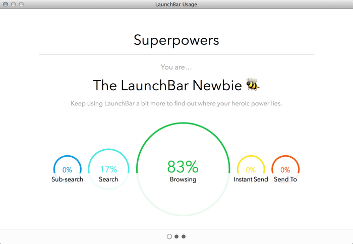 Usage statistics view.