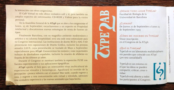 ATypI 1995 Barcelona program 6