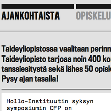 University of the Arts Helsinki website