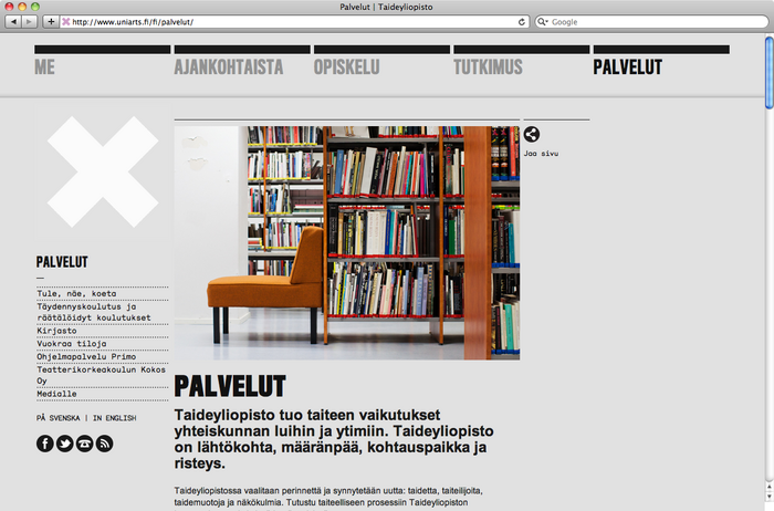 University of the Arts Helsinki website 4