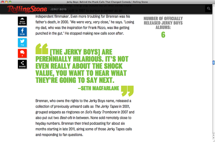 Jerky Boys on Rolling Stone 3