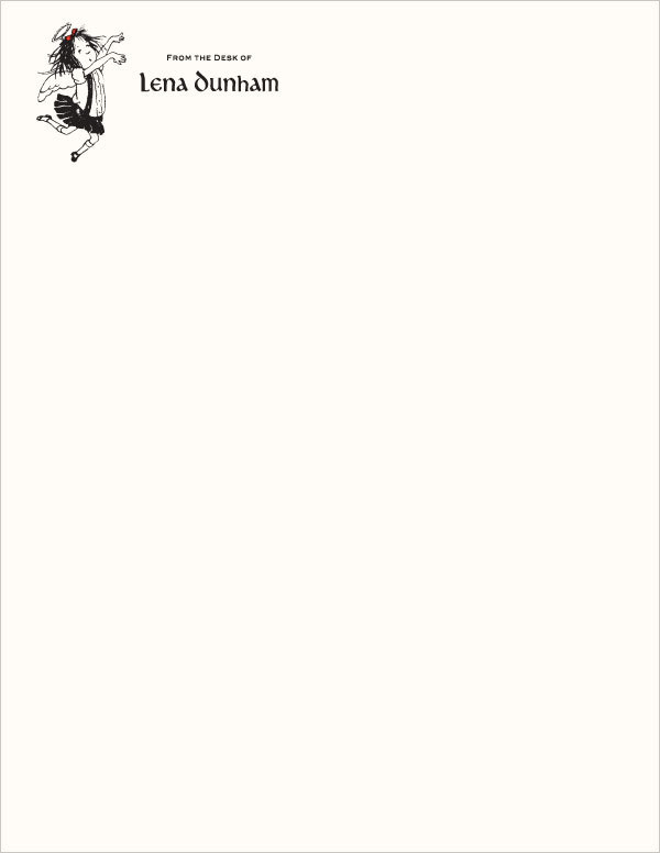 Lena Dunham Letterhead 2