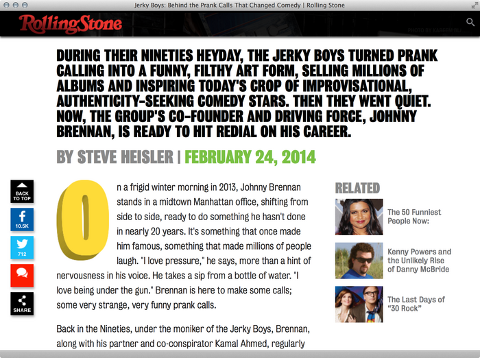 Jerky Boys on Rolling Stone 4