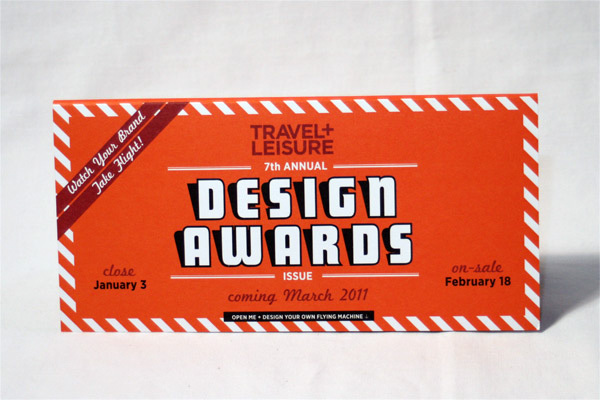 Travel + Leisure Design Awards 2011 mailer 2