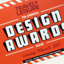 <cite>Travel + Leisure</cite> Design Awards 2011 mailer