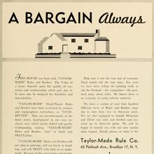 Taylor-Made Rule Co. ad: “A Bargain Always” Taylor-Made Rule Co. ad: “A Bargain Always”